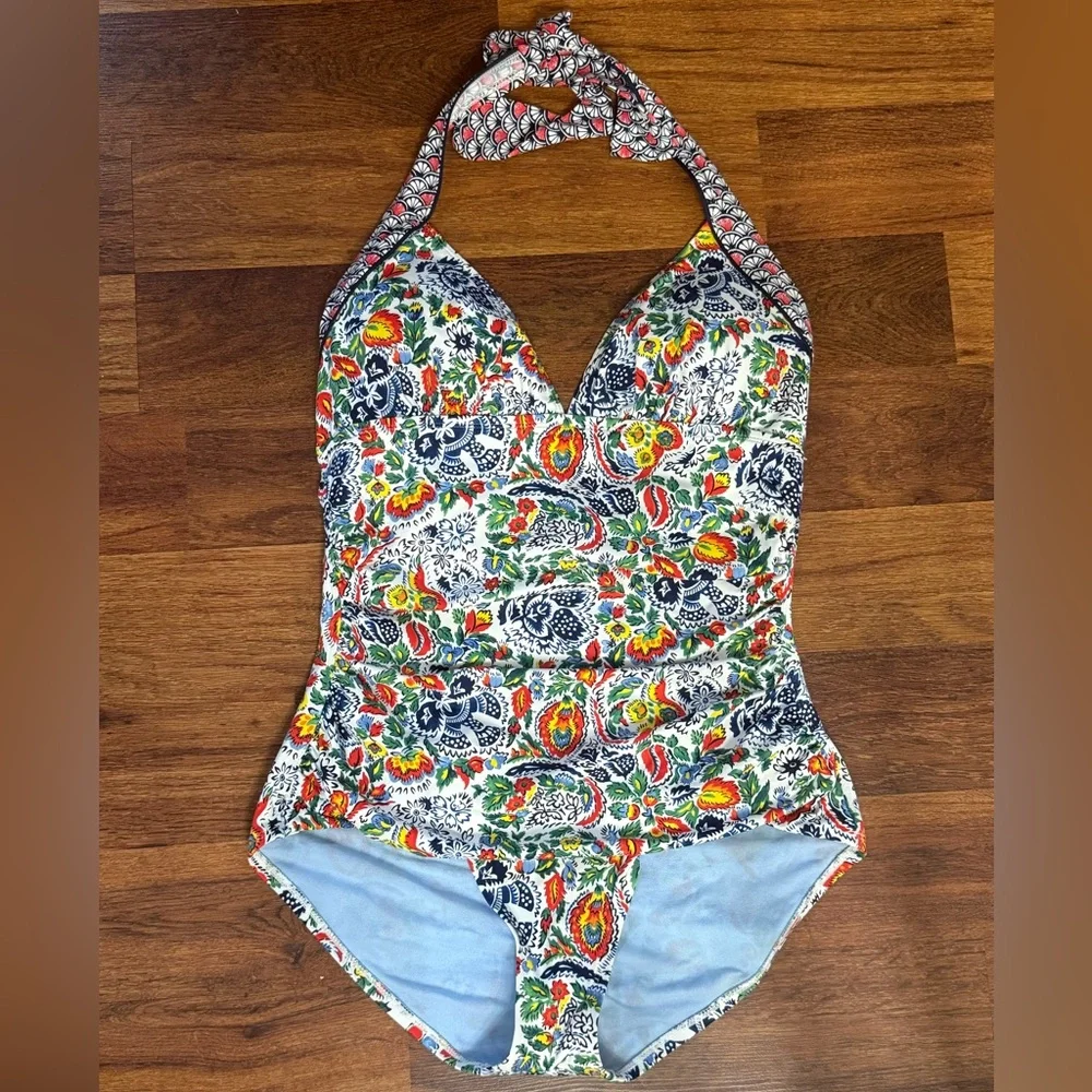 Tommy Bahama Floral Halter One-Piece Swimsuit - Picture 1 of 8